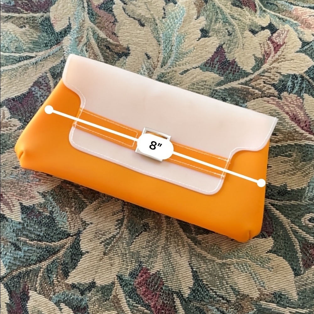 Orange Vinyl Cosmetics Bag View 2